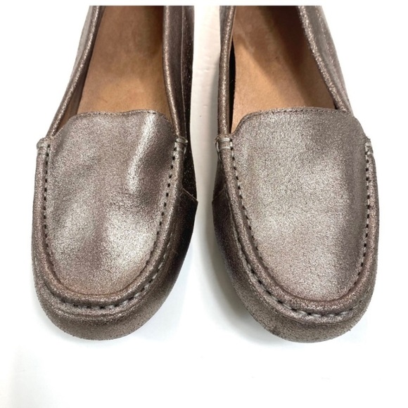 Vionic Debbie Leather Slip on Driving Flats Loafer Metallic Brown AQ-05 Size 10 - Picture 3 of 13